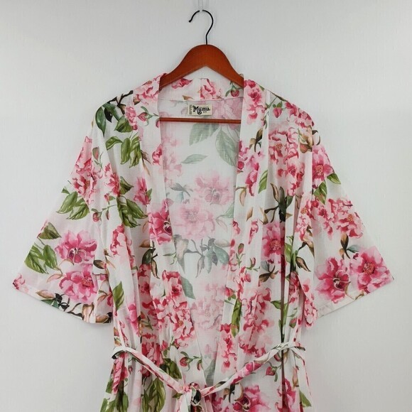 Show Me Your Mumu Brie Robe Women One Size Pink Garden of Blooms Flowy - Picture 3 of 10